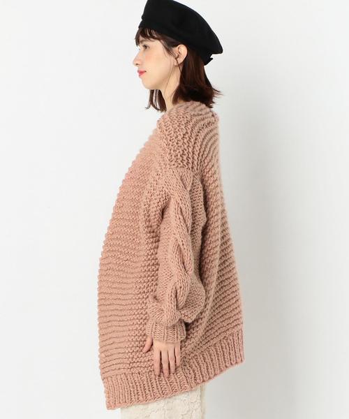 Another Edition（アナザーエディション）の「ローゲージワイドカーディガン/AEMFC　ﾛｰｹﾞｰｼﾞ WIDE CGN（カーディガン/ボレロ・レディース・ホワイト/ライトピンク・FREE）」の15枚目の写真