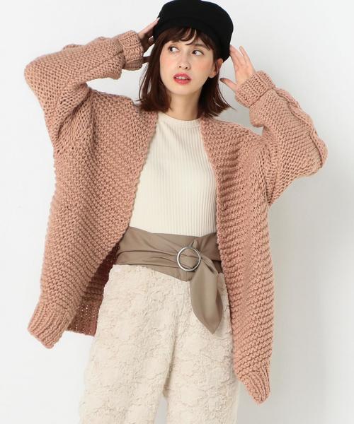 Another Edition（アナザーエディション）の「ローゲージワイドカーディガン/AEMFC　ﾛｰｹﾞｰｼﾞ WIDE CGN（カーディガン/ボレロ・レディース・ホワイト/ライトピンク・FREE）」の22枚目の写真