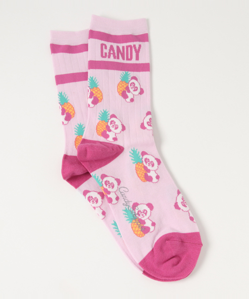 Candy Stripper（キャンディストリッパー）の「ALOHA PEPE RIB SOCKS（ソックス/靴下・レディース・オフホワイト/ブラック/ピンク・FREE）」の3枚目の写真