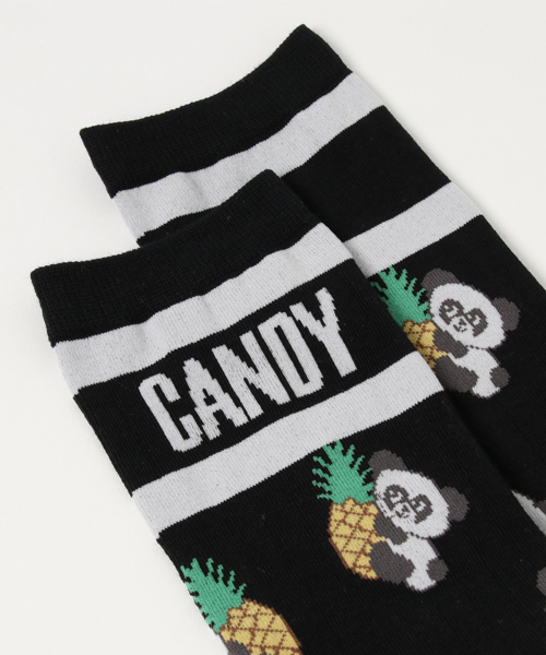 Candy Stripper（キャンディストリッパー）の「ALOHA PEPE RIB SOCKS（ソックス/靴下・レディース・オフホワイト/ブラック/ピンク・FREE）」の4枚目の写真