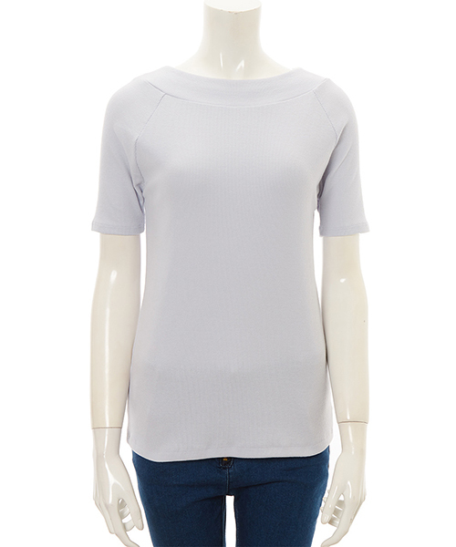 Color(カラー)の「テレコカットソー(Tシャツ/カットソー・レディース・ホワイト/ネイビー/ベビーピンク/サックスブルー・MEDIUM)」の5枚目の写真