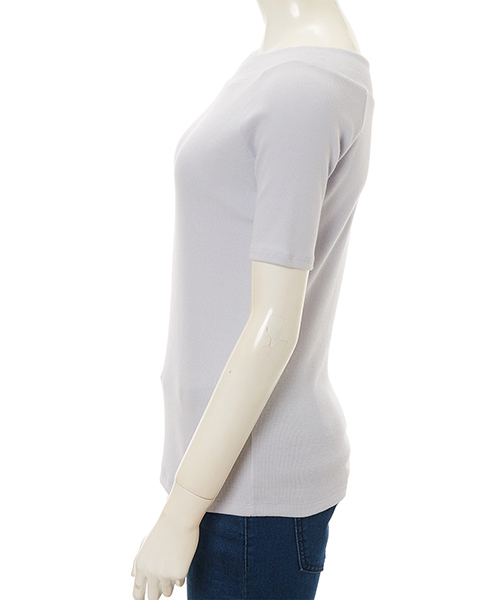 Color(カラー)の「テレコカットソー(Tシャツ/カットソー・レディース・ホワイト/ネイビー/ベビーピンク/サックスブルー・MEDIUM)」の6枚目の写真