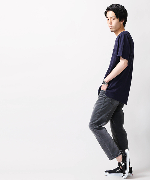 WEGO（ウィゴー）の「WEGO/エアデニムリメイクスリムパンツ（デニムパンツ・メンズ・ブラック/インディゴブルー・LARGE/MEDIUM）」の19枚目の写真