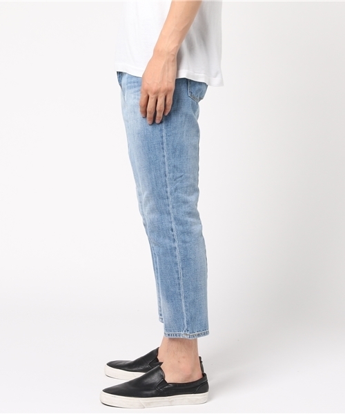 WEGO（ウィゴー）の「WEGO/エアデニムリメイクスリムパンツ（デニムパンツ・メンズ・ブラック/インディゴブルー・LARGE/MEDIUM）」の3枚目の写真