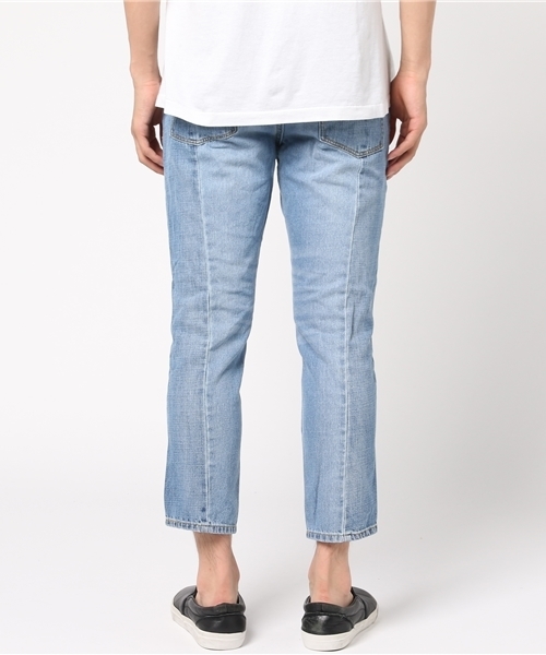 WEGO（ウィゴー）の「WEGO/エアデニムリメイクスリムパンツ（デニムパンツ・メンズ・ブラック/インディゴブルー・LARGE/MEDIUM）」の4枚目の写真