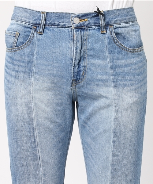 WEGO（ウィゴー）の「WEGO/エアデニムリメイクスリムパンツ（デニムパンツ・メンズ・ブラック/インディゴブルー・LARGE/MEDIUM）」の6枚目の写真