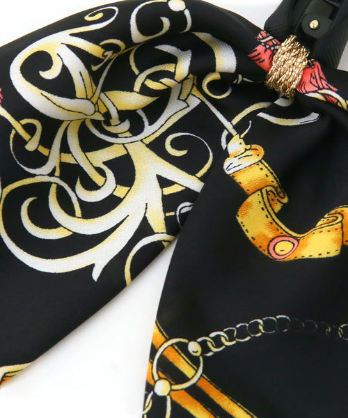 colleca la（コレカラ）の「スカーフ柄リボンバナナクリップ（バレッタ/ヘアクリップ・レディース・ブラック/ベージュ・FREE）」の8枚目の写真