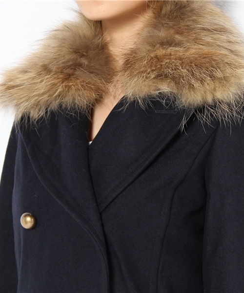 mystic(ミスティック)の「メルトンPコート(ラクーンファーツキ)(ピーコート・レディース・キャメル/オリーブ/ネイビー・フリ-)」の13枚目の写真