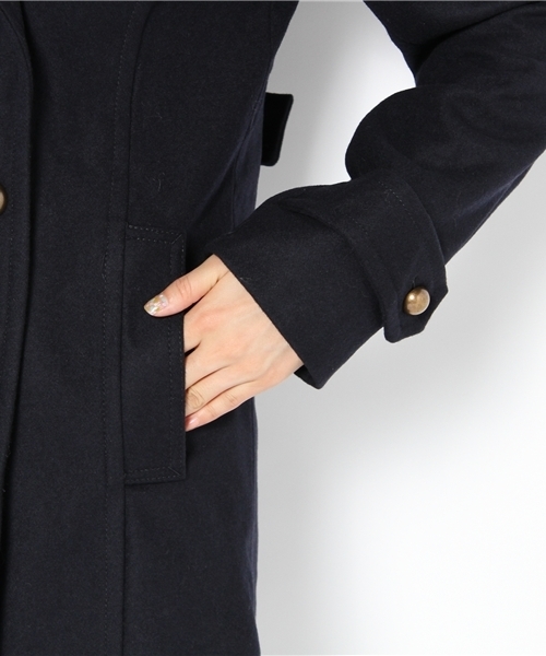 mystic(ミスティック)の「メルトンPコート(ラクーンファーツキ)(ピーコート・レディース・キャメル/オリーブ/ネイビー・フリ-)」の4枚目の写真