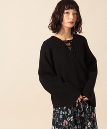 LOWRYS FARM | ７Ｇレースアッププルオーバー　783995(ニット/セーター)