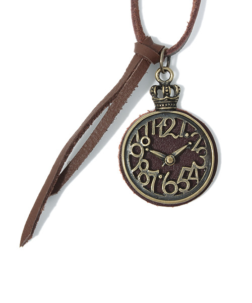 WEGO(ウィゴー)の「WEGO/時計ネックレス(ネックレス・メンズ・ブラウン/ダークブラウン/ブルー・FREE)」の1枚目の写真