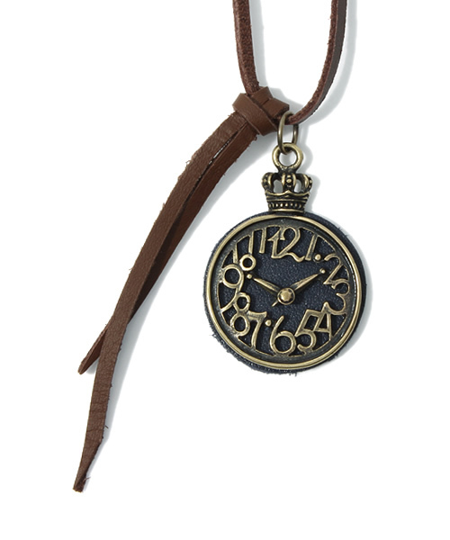WEGO(ウィゴー)の「WEGO/時計ネックレス(ネックレス・メンズ・ブラウン/ダークブラウン/ブルー・FREE)」の3枚目の写真