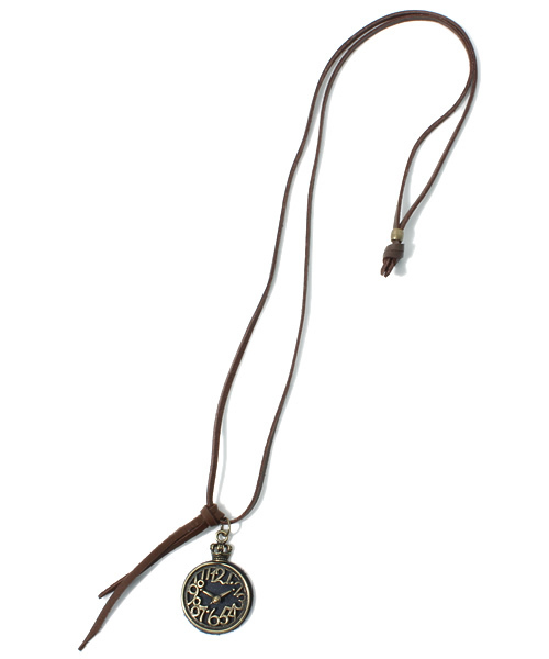 WEGO(ウィゴー)の「WEGO/時計ネックレス(ネックレス・メンズ・ブラウン/ダークブラウン/ブルー・FREE)」の4枚目の写真