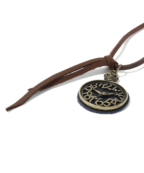 WEGO(ウィゴー)の「WEGO/時計ネックレス(ネックレス・メンズ・ブラウン/ダークブラウン/ブルー・FREE)」の5枚目の写真