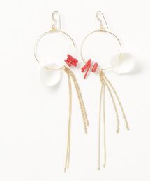 【Milimili】シェル×サンゴフープピアス