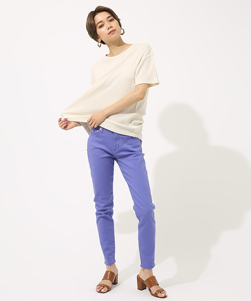 AZUL by moussy（アズールバイマウジー）の「カツラギカラースキニー（その他パンツ・レディース・パープル/ブラック/ホワイト・SMALL/X-SMALL/LARGE/MEDIUM）」の5枚目の写真