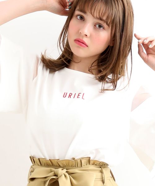 MAJESTIC LEGON（マジェスティックレゴン）の「チュール使いロゴT（Tシャツ/カットソー・レディース・ブラック/オフホワイト/ブルー・MEDIUM）」の12枚目の写真
