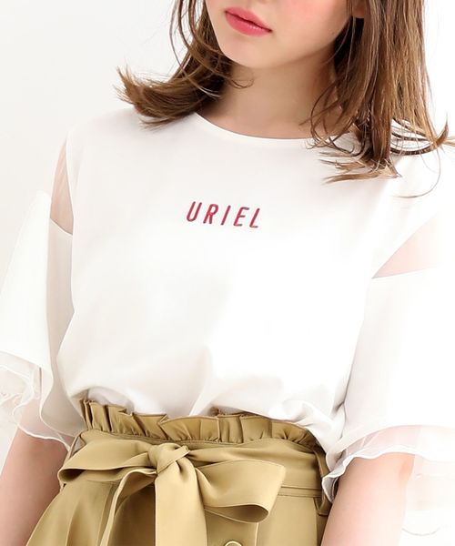 MAJESTIC LEGON（マジェスティックレゴン）の「チュール使いロゴT（Tシャツ/カットソー・レディース・ブラック/オフホワイト/ブルー・MEDIUM）」の13枚目の写真