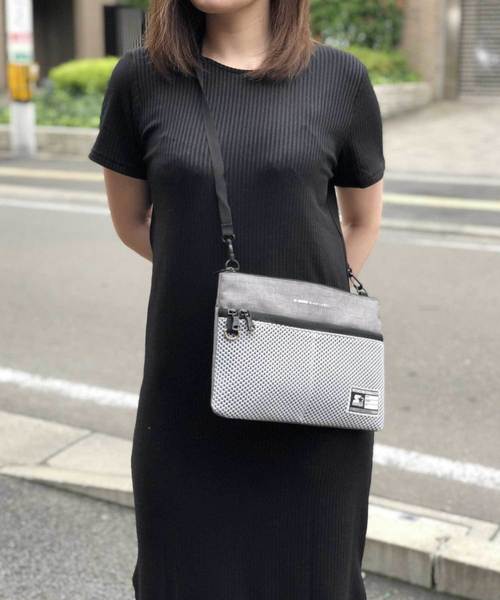 STARTER BLACK LABEL(スターターブラックレーベル)の「【STARTER BLACK LABEL/スターターブラックレーベル】 メッシュ ショルダーバッグ(ショルダーバッグ・メンズ・ブラック/グレー/ピンク/ミント・FREE)」の1枚目の写真