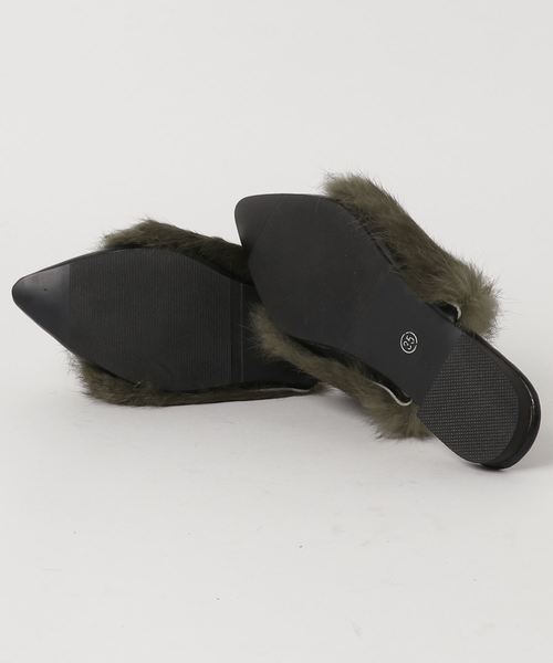 florist（フローリスト）の「リアルファーバブーシュタイプサンダル（サンダル・レディース・グリーン/ブラック/グレー・22.5/24.5/23.5）」の5枚目の写真