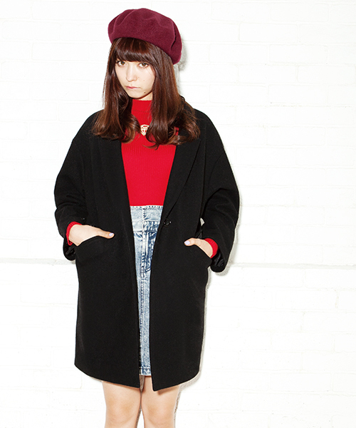 WEGO（ウィゴー）の「WEGO/チェスターコート（ステンカラーコート・レディース・アイボリー/ブラック/ネイビー/ライトピンク/サックスブルー・FREE）」の20枚目の写真