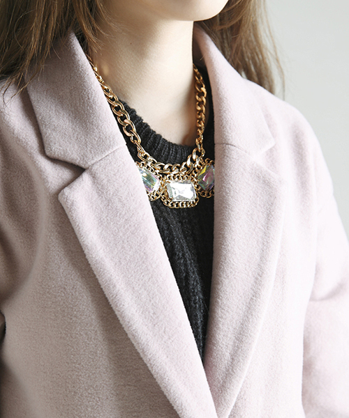 WEGO（ウィゴー）の「WEGO/チェスターコート（ステンカラーコート・レディース・アイボリー/ブラック/ネイビー/ライトピンク/サックスブルー・FREE）」の17枚目の写真