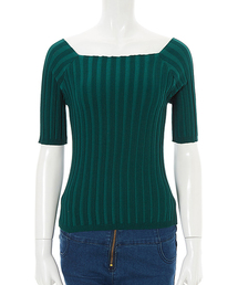 fifth | フィットニット5分袖スクエアネック(ニット/セーター)