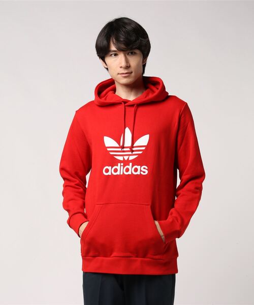 adidas（アディダス）の「adidas Originals/アディダス オリジナルス TREFOIL HOODIE/トレフォイル フーディ（パーカー・メンズ・グレー/ブラック/ネイビー/ネイビー×ホワイト/レッド/レッド系その他・XS/S/M/L/XL）」の5枚目の写真