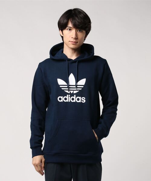adidas（アディダス）の「adidas Originals/アディダス オリジナルス TREFOIL HOODIE/トレフォイル フーディ（パーカー・メンズ・グレー/ブラック/ネイビー/ネイビー×ホワイト/レッド/レッド系その他・XS/S/M/L/XL）」の4枚目の写真