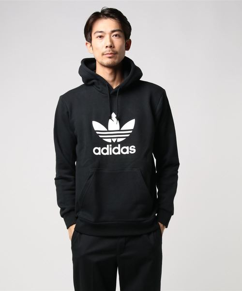 adidas（アディダス）の「adidas Originals/アディダス オリジナルス TREFOIL HOODIE/トレフォイル フーディ（パーカー・メンズ・グレー/ブラック/ネイビー/ネイビー×ホワイト/レッド/レッド系その他・XS/S/M/L/XL）」の3枚目の写真