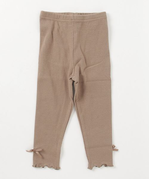 Catherine Cottage(キャサリンコテージ)の「メロウフリルリブレギンス(レギンス/スパッツ・キッズ・チャコールグレー/ブラック/ネイビー/ブラウン/アイボリー/杢グレー/ベージュ系その他/ライラック/グレー/ピンク/サンドグレー/グリーン/オリーブ/モスグリーン/マスタード/グレイッシュブルー・90/100/110/120/130/140)」の8枚目の写真