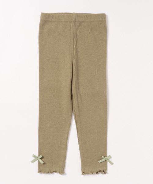 Catherine Cottage(キャサリンコテージ)の「メロウフリルリブレギンス(レギンス/スパッツ・キッズ・チャコールグレー/ブラック/ネイビー/ブラウン/アイボリー/杢グレー/ベージュ系その他/ライラック/グレー/ピンク/サンドグレー/グリーン/オリーブ/モスグリーン/マスタード/グレイッシュブルー・90/100/110/120/130/140)」の11枚目の写真