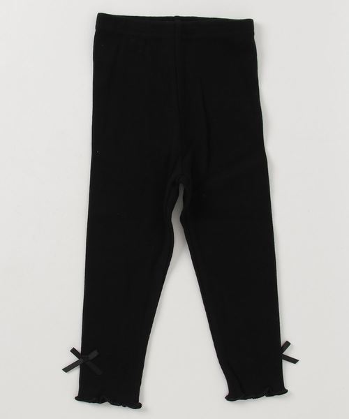 Catherine Cottage(キャサリンコテージ)の「メロウフリルリブレギンス(レギンス/スパッツ・キッズ・チャコールグレー/ブラック/ネイビー/ブラウン/アイボリー/杢グレー/ベージュ系その他/ライラック/グレー/ピンク/サンドグレー/グリーン/オリーブ/モスグリーン/マスタード/グレイッシュブルー・90/100/110/120/130/140)」の3枚目の写真