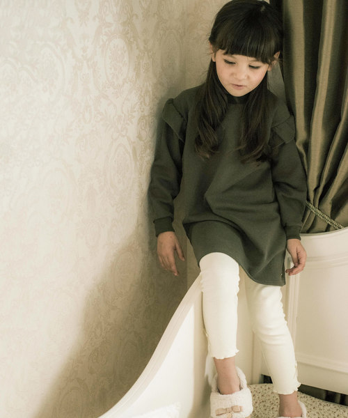 Catherine Cottage(キャサリンコテージ)の「メロウフリルリブレギンス(レギンス/スパッツ・キッズ・チャコールグレー/ブラック/ネイビー/ブラウン/アイボリー/杢グレー/ベージュ系その他/ライラック/グレー/ピンク/サンドグレー/グリーン/オリーブ/モスグリーン/マスタード/グレイッシュブルー・90/100/110/120/130/140)」の21枚目の写真