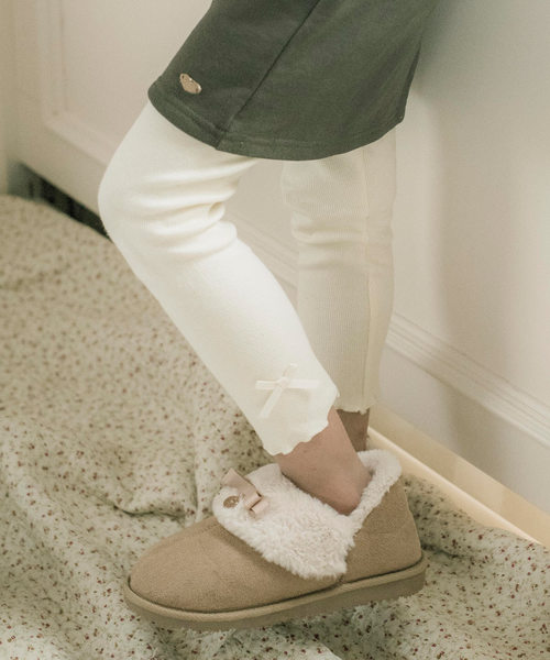 Catherine Cottage(キャサリンコテージ)の「メロウフリルリブレギンス(レギンス/スパッツ・キッズ・チャコールグレー/ブラック/ネイビー/ブラウン/アイボリー/杢グレー/ベージュ系その他/ライラック/グレー/ピンク/サンドグレー/グリーン/オリーブ/モスグリーン/マスタード/グレイッシュブルー・90/100/110/120/130/140)」の20枚目の写真