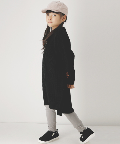 Catherine Cottage(キャサリンコテージ)の「メロウフリルリブレギンス(レギンス/スパッツ・キッズ・チャコールグレー/ブラック/ネイビー/ブラウン/アイボリー/杢グレー/ベージュ系その他/ライラック/グレー/ピンク/サンドグレー/グリーン/オリーブ/モスグリーン/マスタード/グレイッシュブルー・90/100/110/120/130/140)」の18枚目の写真