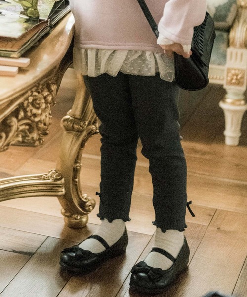 Catherine Cottage(キャサリンコテージ)の「メロウフリルリブレギンス(レギンス/スパッツ・キッズ・チャコールグレー/ブラック/ネイビー/ブラウン/アイボリー/杢グレー/ベージュ系その他/ライラック/グレー/ピンク/サンドグレー/グリーン/オリーブ/モスグリーン/マスタード/グレイッシュブルー・90/100/110/120/130/140)」の22枚目の写真