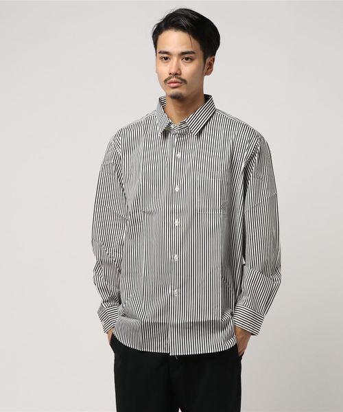 L&H（エルアンドエイチ）の「ストライプルーズシャツ（シャツ/ブラウス・メンズ・ブラック/ネイビー・MEDIUM/LARGE）」の5枚目の写真