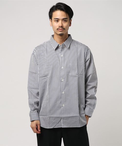 L&H（エルアンドエイチ）の「ストライプルーズシャツ（シャツ/ブラウス・メンズ・ブラック/ネイビー・MEDIUM/LARGE）」の6枚目の写真