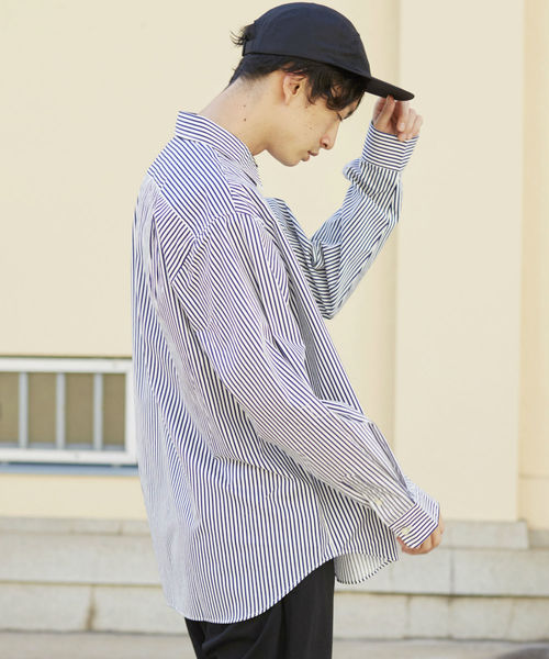 L&H（エルアンドエイチ）の「ストライプルーズシャツ（シャツ/ブラウス・メンズ・ブラック/ネイビー・MEDIUM/LARGE）」の8枚目の写真