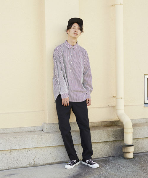 L&H（エルアンドエイチ）の「ストライプルーズシャツ（シャツ/ブラウス・メンズ・ブラック/ネイビー・MEDIUM/LARGE）」の9枚目の写真