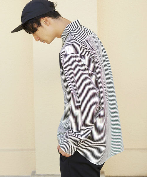 L&H（エルアンドエイチ）の「ストライプルーズシャツ（シャツ/ブラウス・メンズ・ブラック/ネイビー・MEDIUM/LARGE）」の11枚目の写真