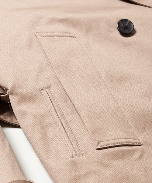 NANO universe（ナノユニバース）の「ロングダブルトレンチコート（トレンチコート・メンズ・ブラック/ベージュ/カーキ・SMALL/MEDIUM/LARGE）」の16枚目の写真