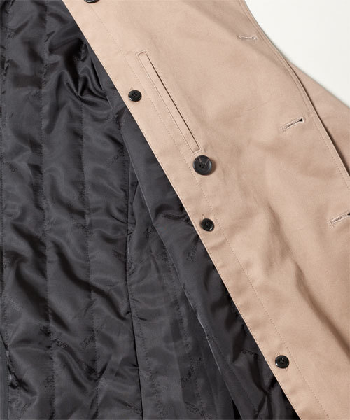 NANO universe（ナノユニバース）の「ロングダブルトレンチコート（トレンチコート・メンズ・ブラック/ベージュ/カーキ・SMALL/MEDIUM/LARGE）」の8枚目の写真