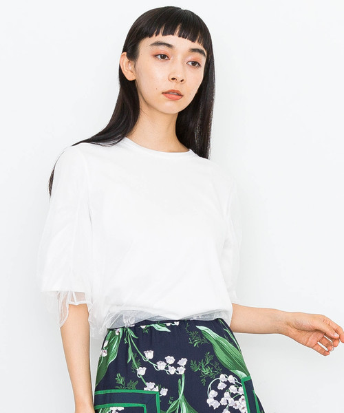 MUVEIL（ミュベール）の「【MUVEIL】トリコットレイヤードTシャツ（Tシャツ/カットソー・レディース・ホワイト/ネイビー/グレー・38/36）」の2枚目の写真