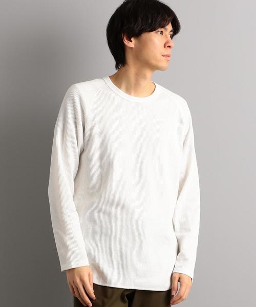 green label relaxing（グリーンレーベルリラクシング）の「SC ドライワッフル クルー カットソー LS ＜機能性 / 吸水速乾＞（Tシャツ/カットソー・メンズ・マスタード/ホワイト/ブラック/グレー/モカ・XL/XXL/L/XS/S/M）」の2枚目の写真