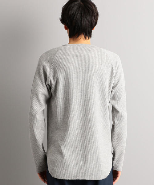 green label relaxing（グリーンレーベルリラクシング）の「SC ドライワッフル クルー カットソー LS ＜機能性 / 吸水速乾＞（Tシャツ/カットソー・メンズ・マスタード/ホワイト/ブラック/グレー/モカ・XL/XXL/L/XS/S/M）」の6枚目の写真