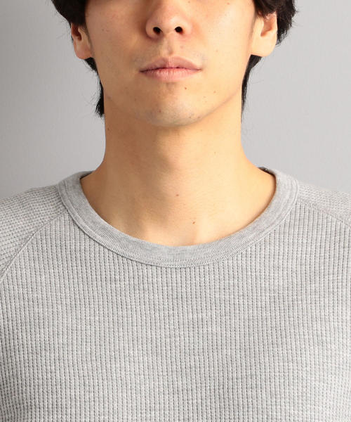 green label relaxing（グリーンレーベルリラクシング）の「SC ドライワッフル クルー カットソー LS ＜機能性 / 吸水速乾＞（Tシャツ/カットソー・メンズ・マスタード/ホワイト/ブラック/グレー/モカ・XL/XXL/L/XS/S/M）」の10枚目の写真