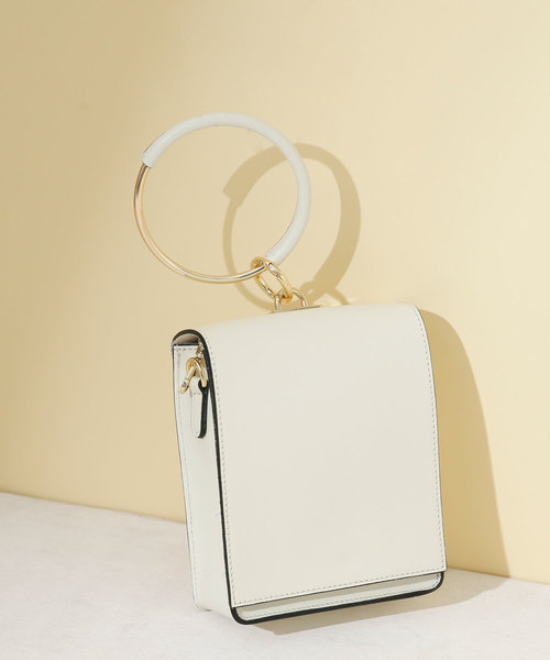 maison-vincent(メゾンヴァンサン)の「Maison Vincent/別注スクエアリングハンドルバッグ(ショルダーバッグ)」|クリーム