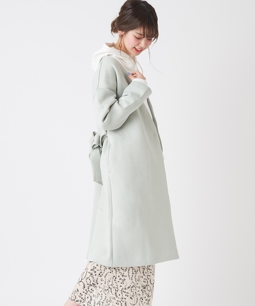 natural couture（ナチュラルクチュール）の「ノーカラーおしゃれコート（その他アウター・レディース・ライトグレー/ミント/キャメル/グレイッシュベージュ・FREE）」の4枚目の写真